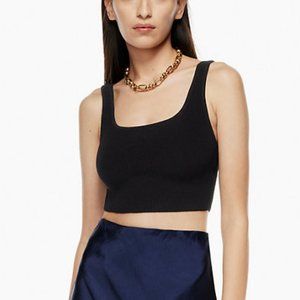 Aritzia Babaton Sculpt Knit Squareneck Cropped Tank - Black S